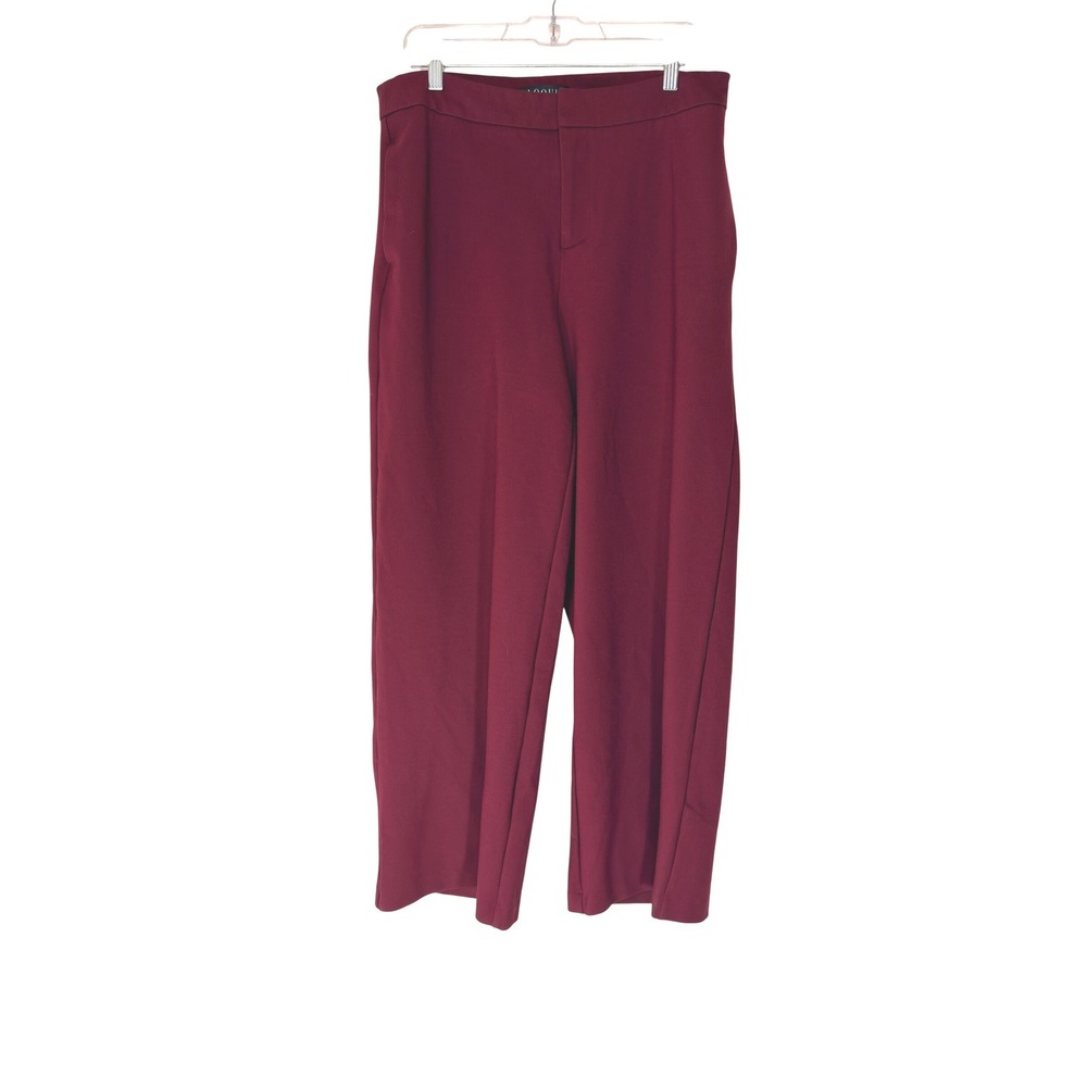 Eloquii Women's The Ultimate Stretch Wide Leg Pant Burgundy Plus Work Office 14